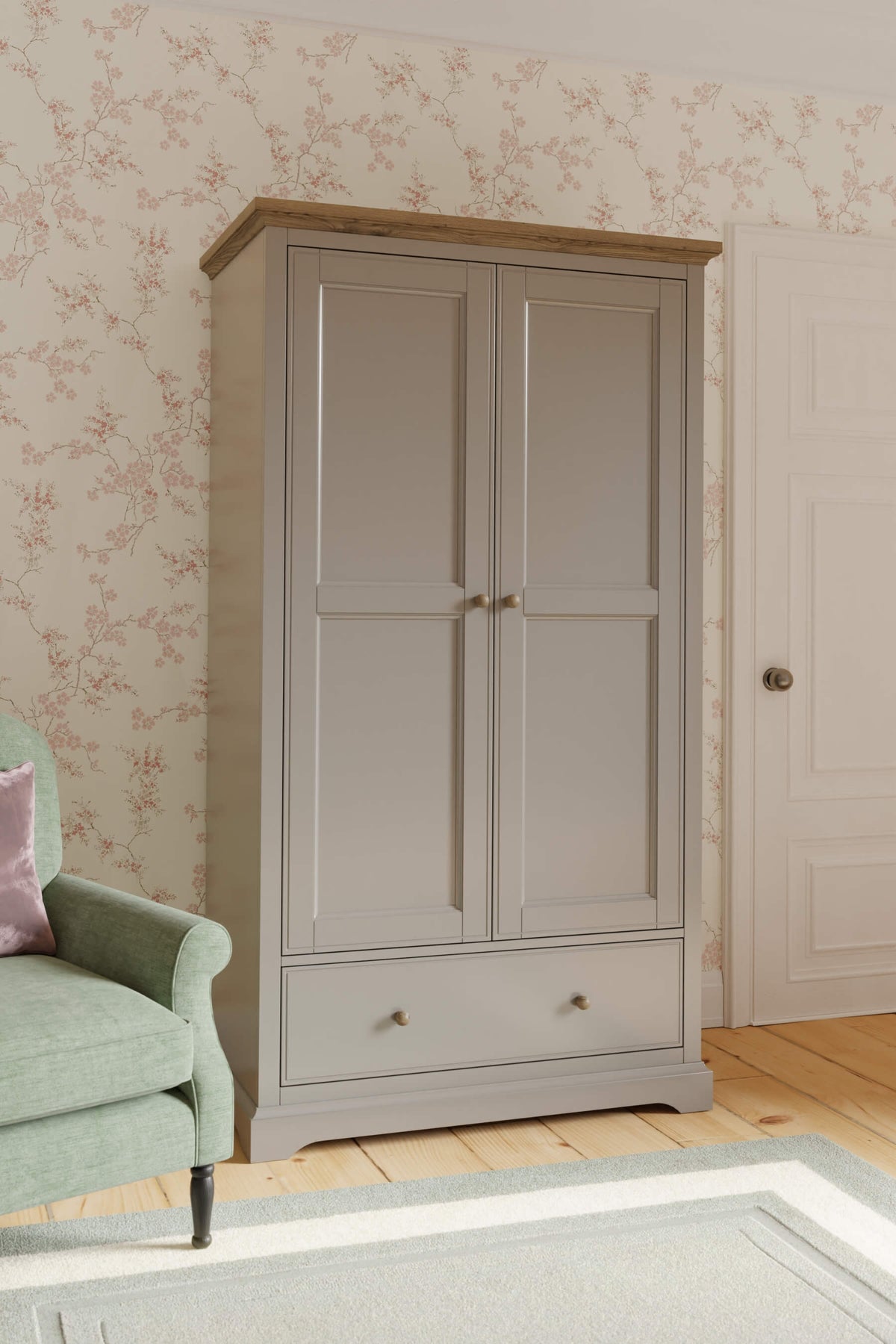 Oakham 2 durų spinta su 1 stalčiumi