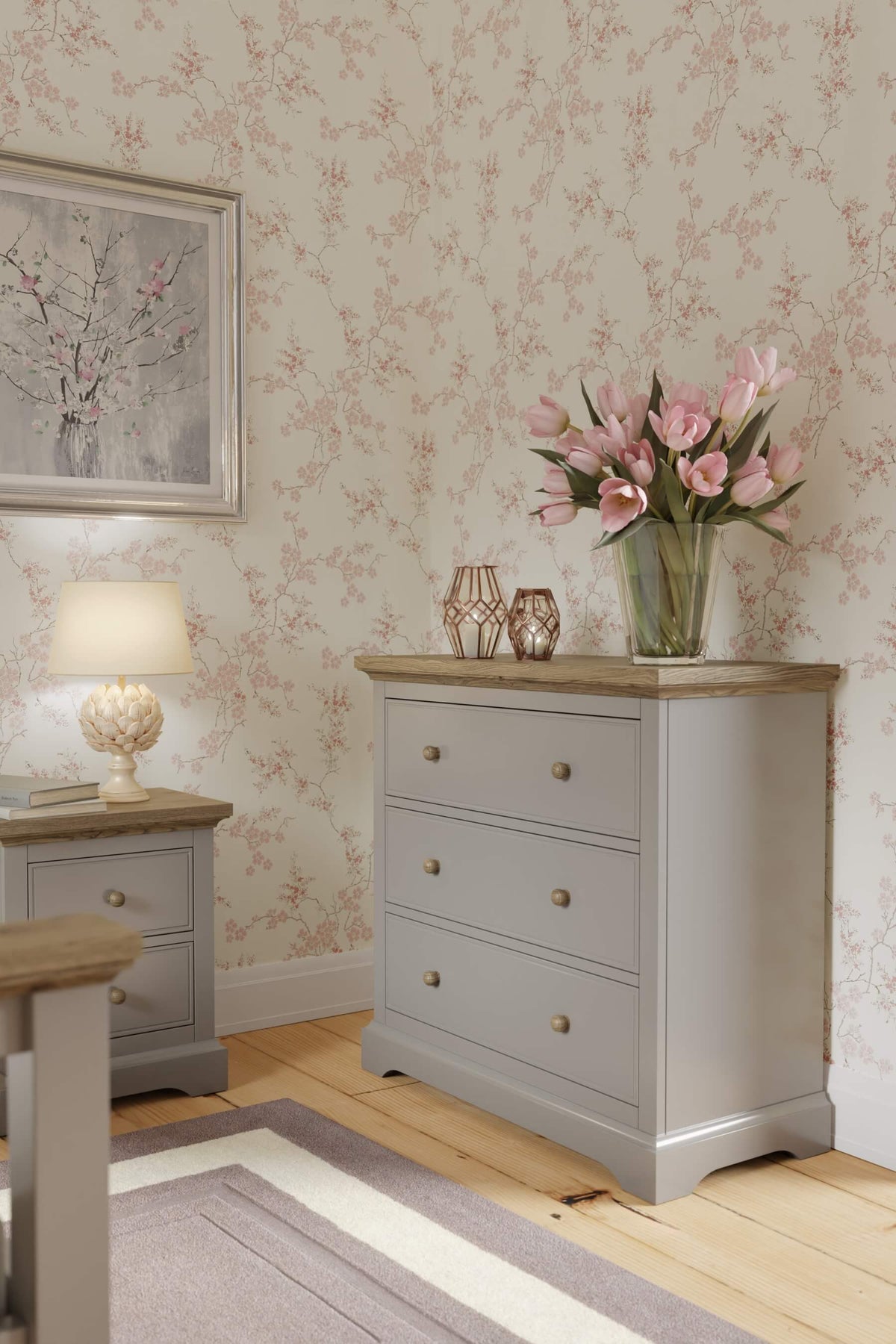 Oakham komoda su 3 stalčiais