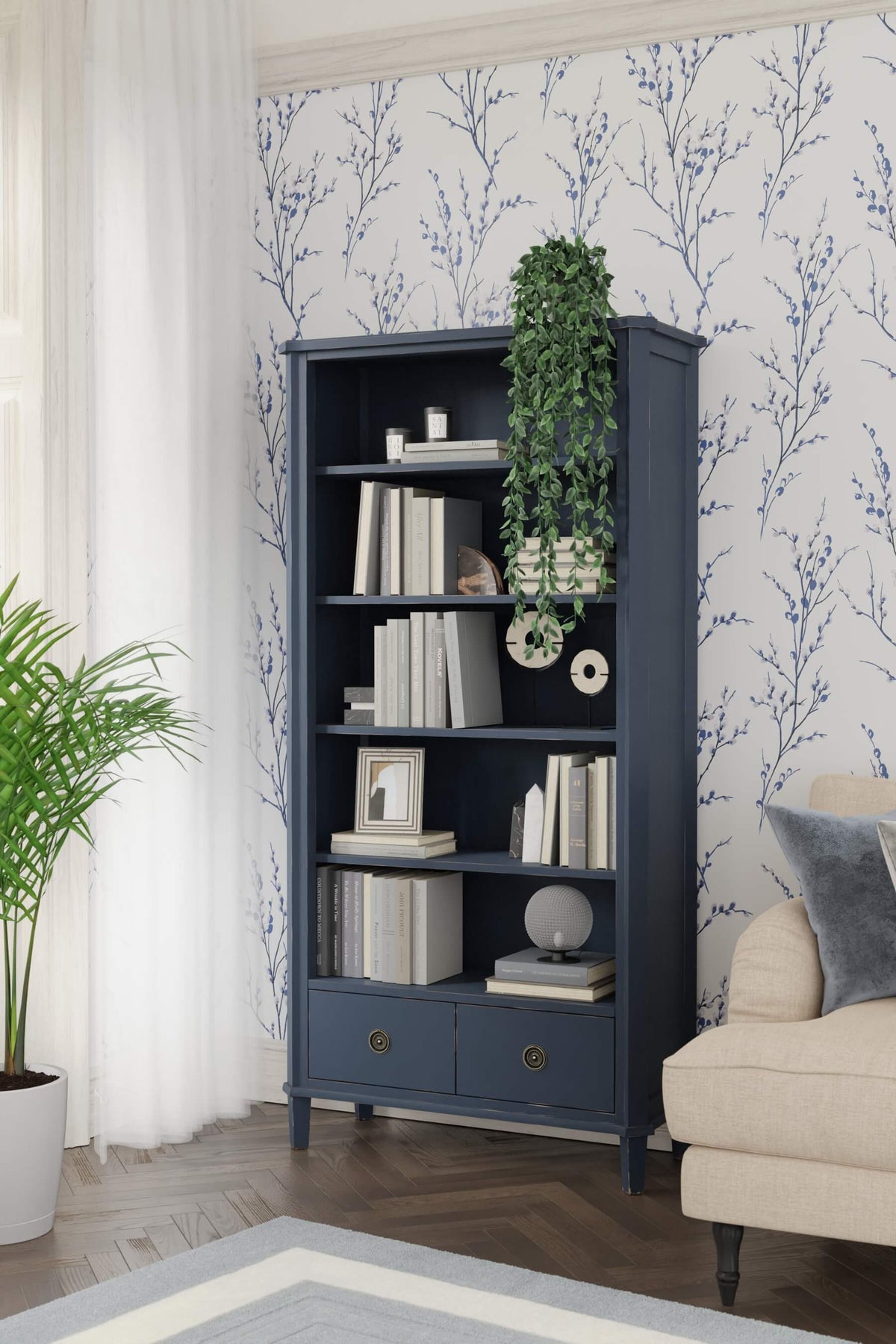 Henshaw 2 Drawer Single Bookcase