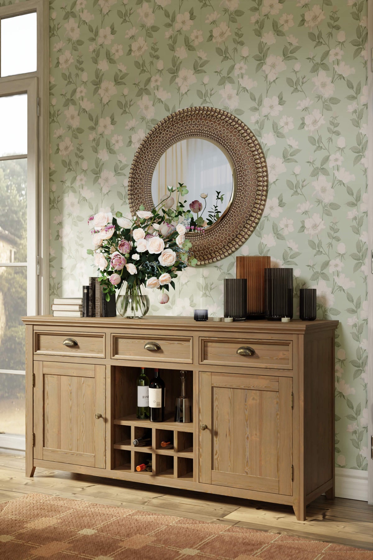 Merrion 2 durų komoda su 3 stalčiais