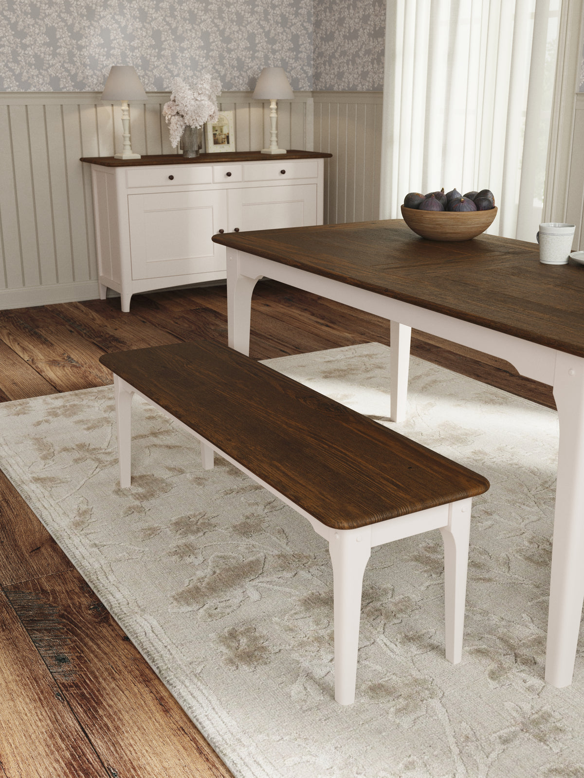 Soft Truffle Dark Chestnut Hapton Dining Bench