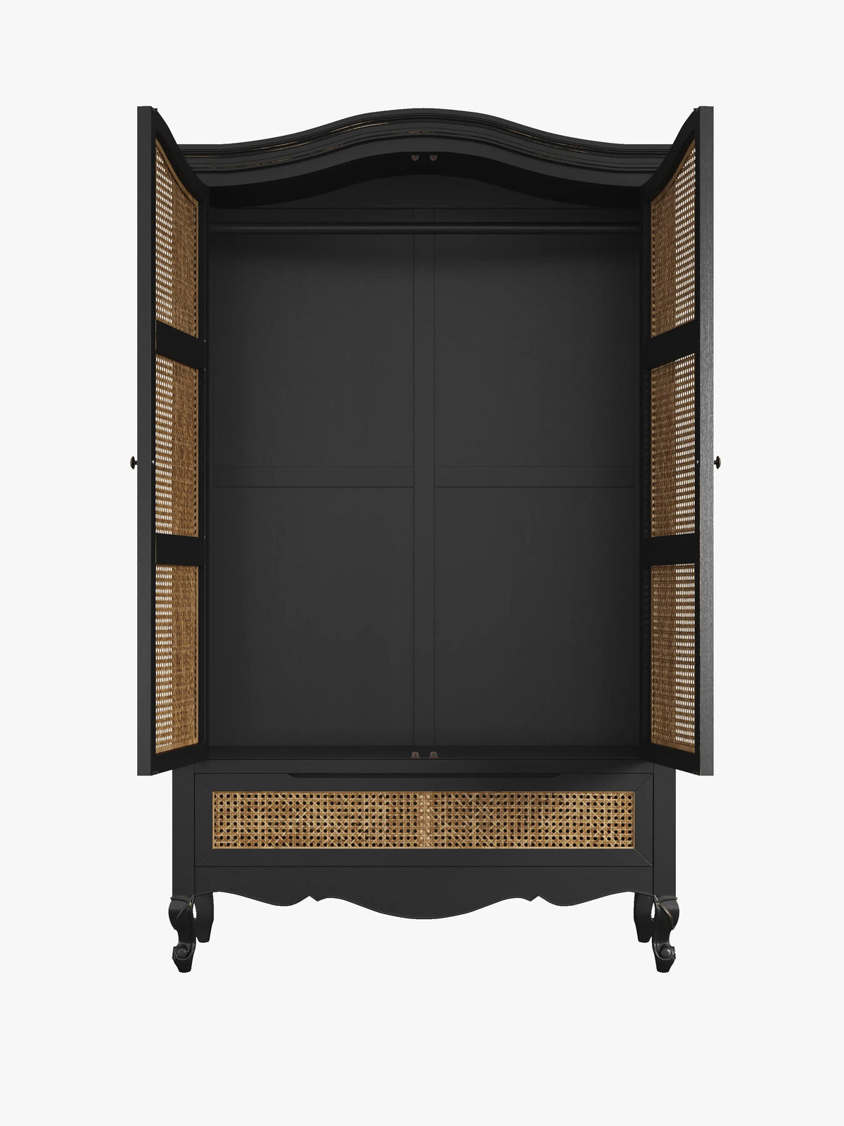 Montpellier 2 durų spinta su 1 stalčiumi (juodas)