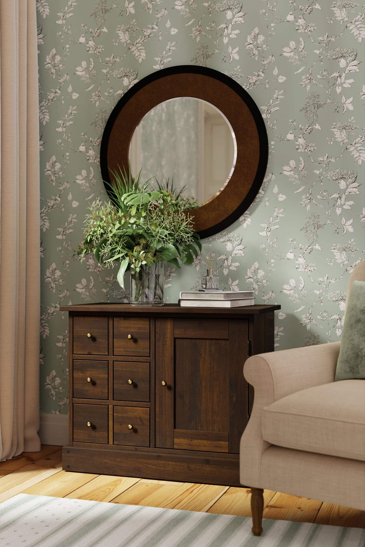 Garrat 1 durų komoda su 6 stalčiais