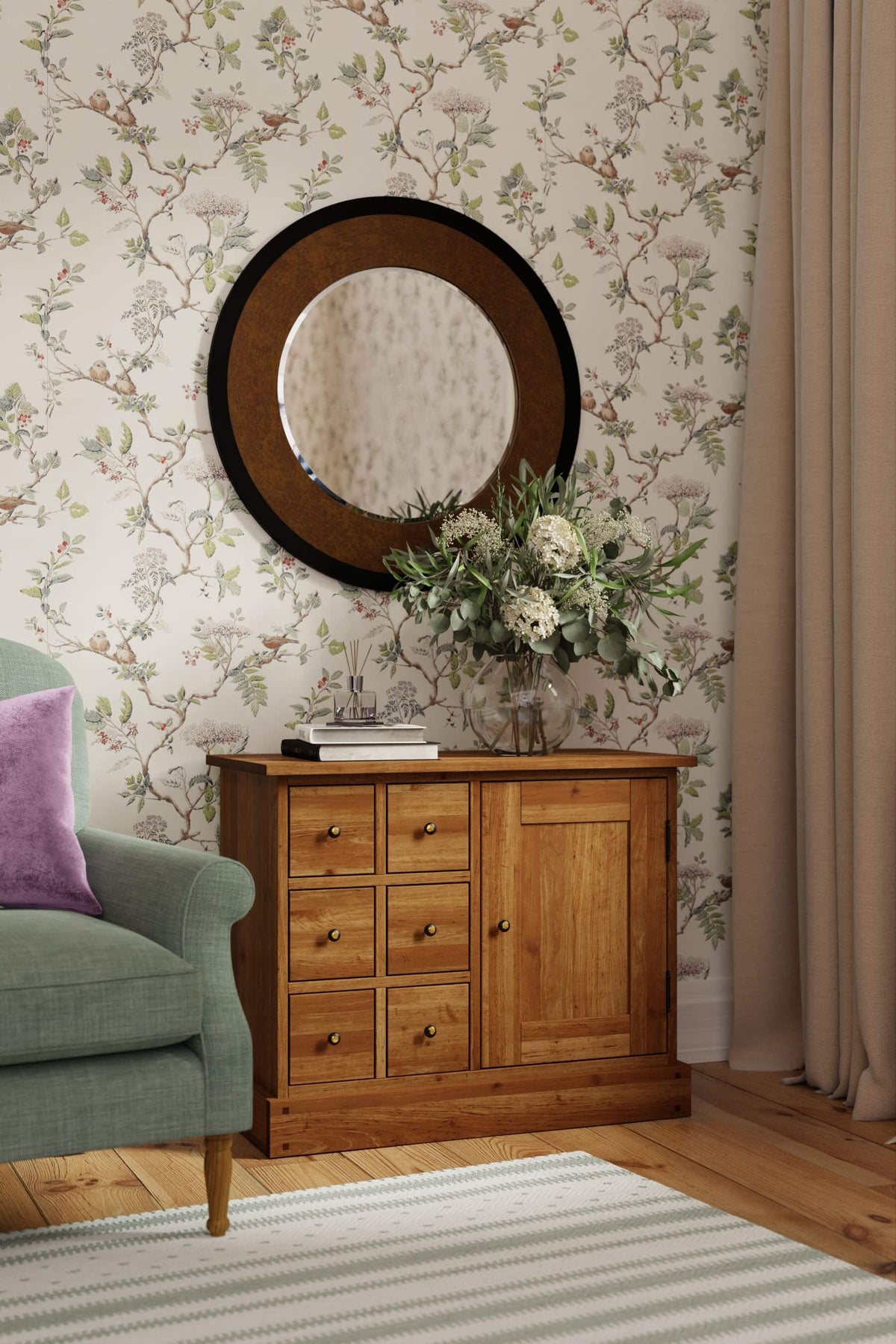 Garrat 1 durų komoda su 6 stalčiais