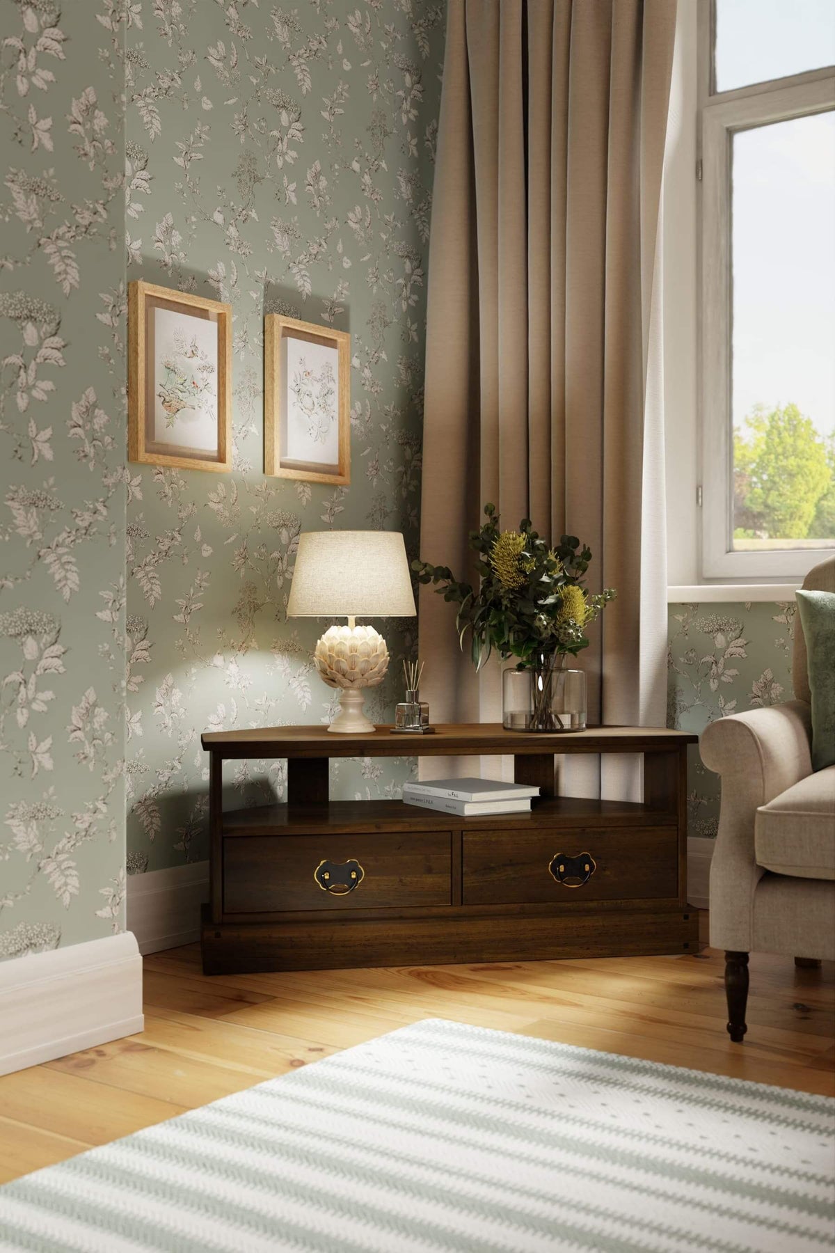 Garrat kampinis TV staliukas su 2 stalčiais