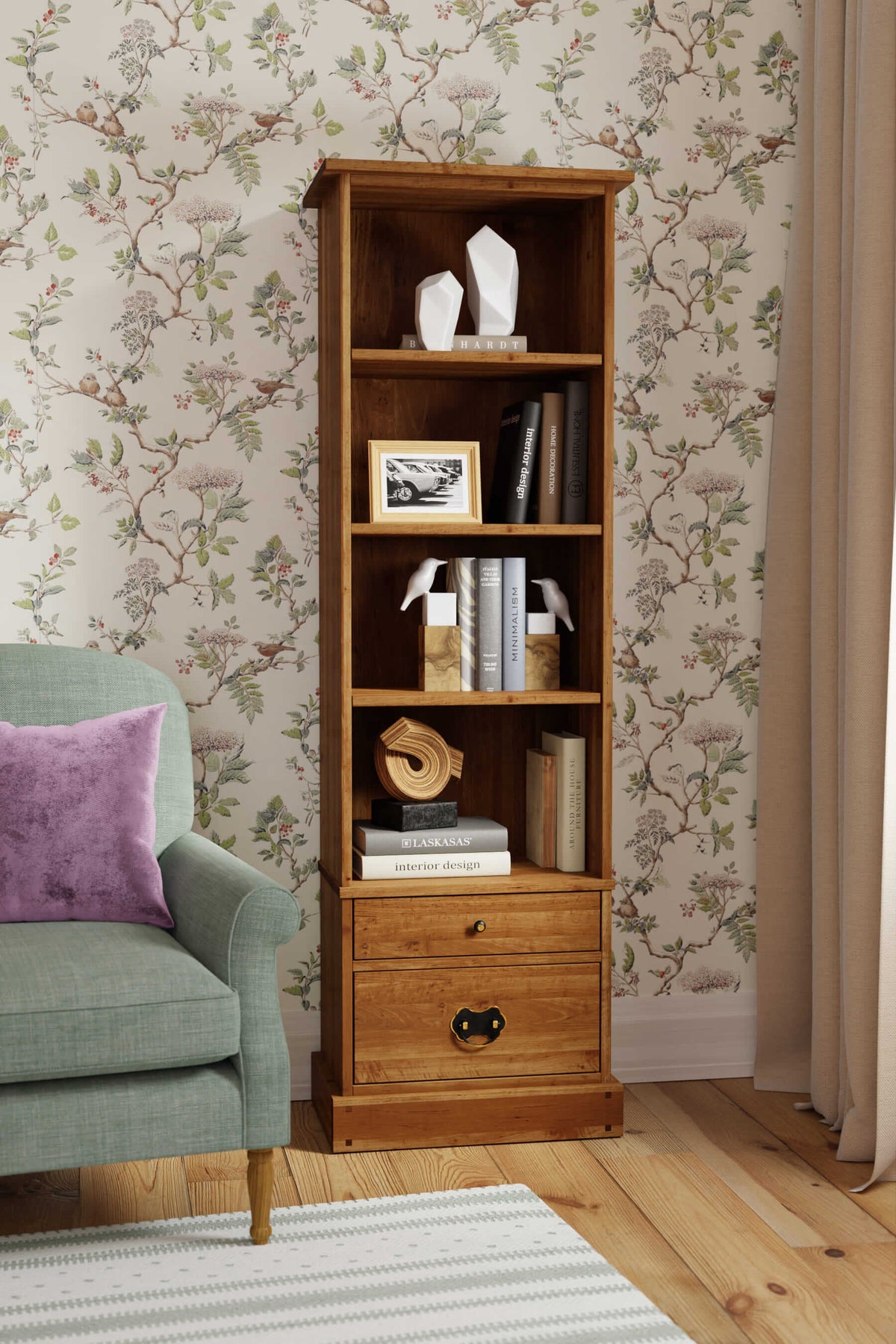 Garrat 1 dalies knygų spinta su 2 stalčiais