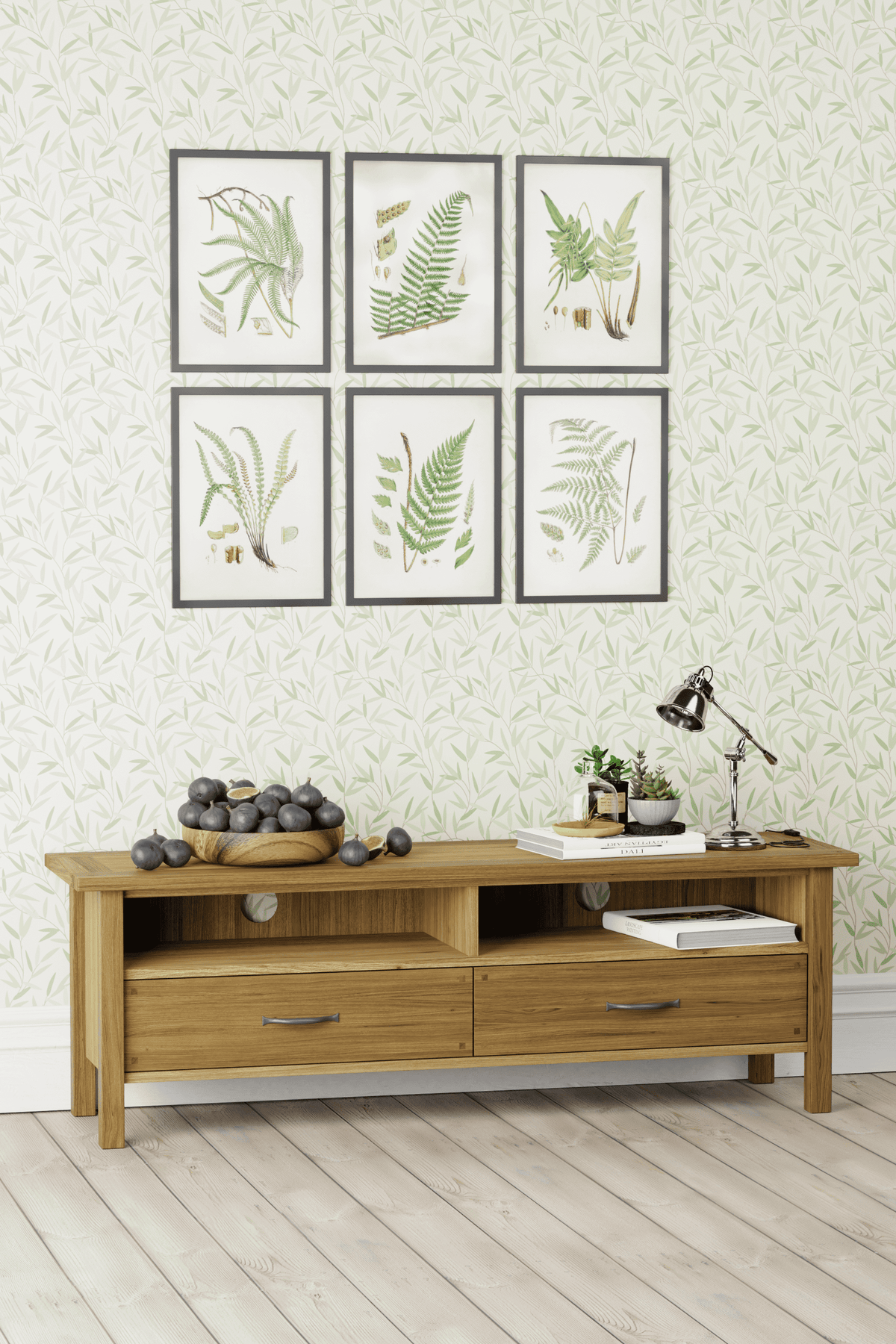 Milton platus TV staliukas su 2 stalčiais