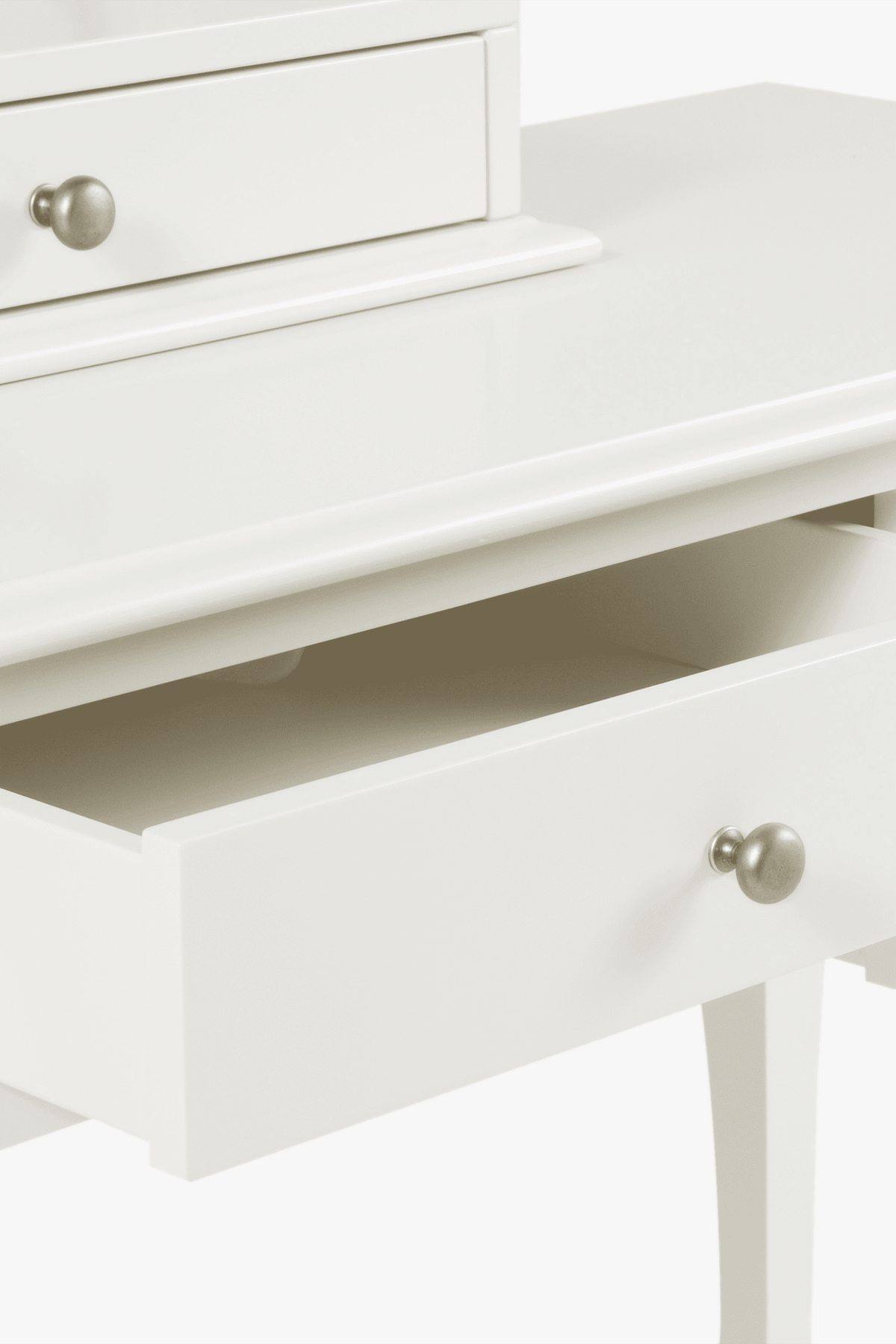 Rosalind kosmetinio staliuko su 3 stalčiais, kėdės ir veidrodžio komplektas