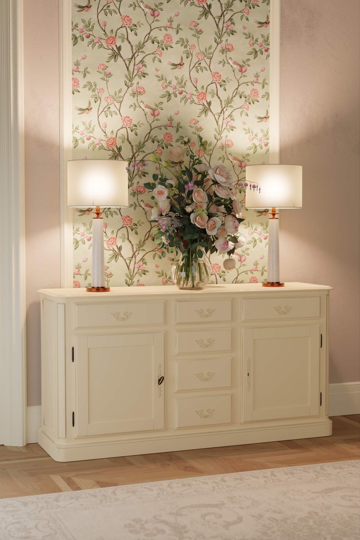 Provencale 2 durų komoda su 6 stalčiais