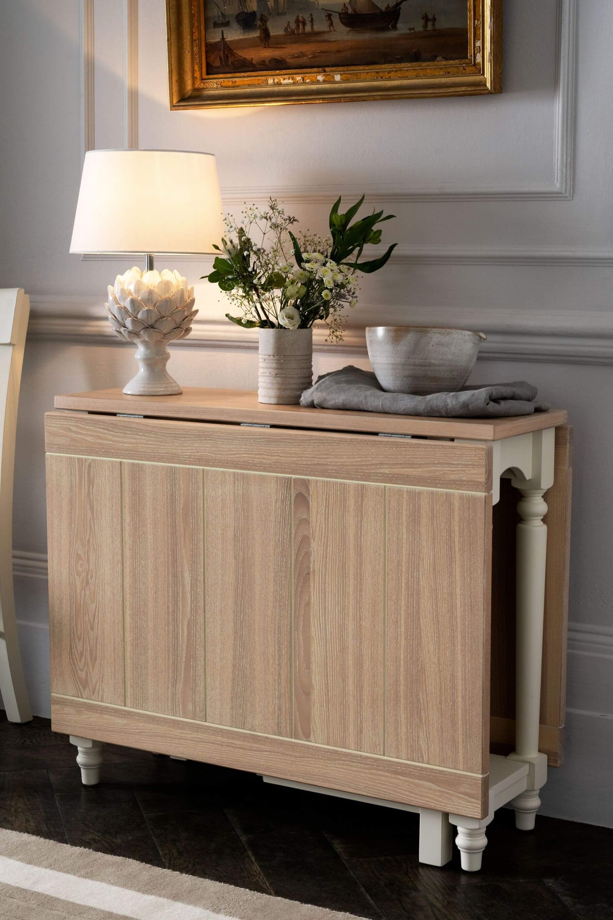 Dorset valgomojo stalas su prailginimais iš abiejų pusių