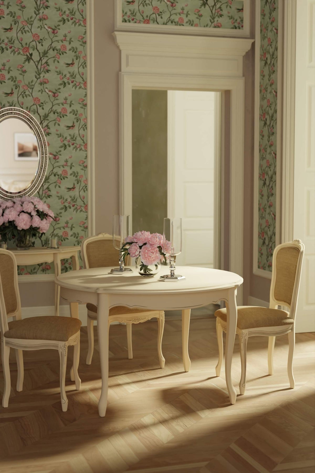 Provencale apvalus valgomojo stalas