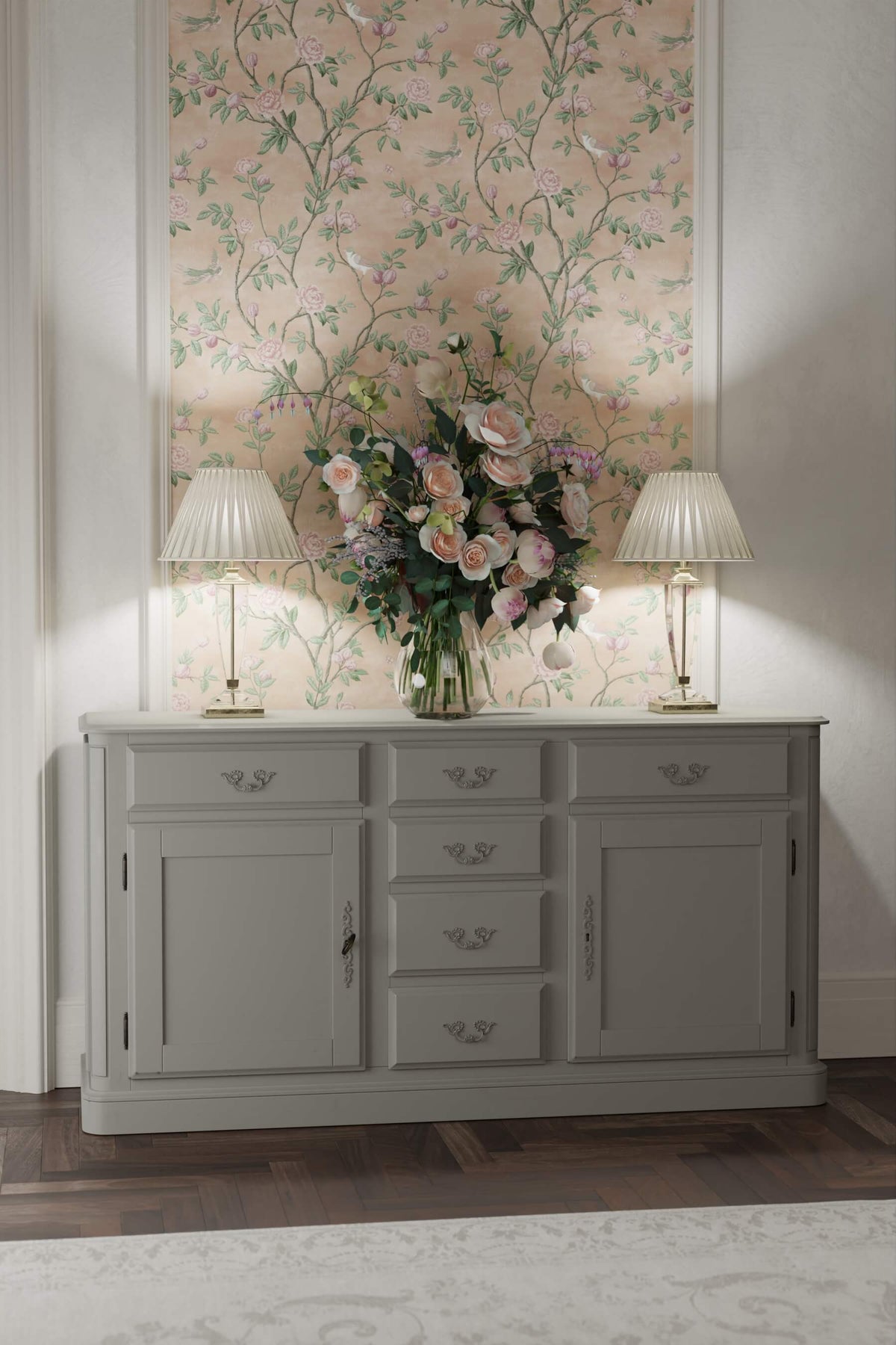 Provencale 2 durų komoda su 6 stalčiais