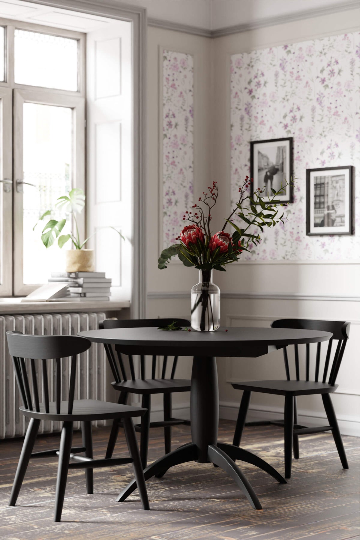 Brecon apvalus valgomojo stalas su prailginimu