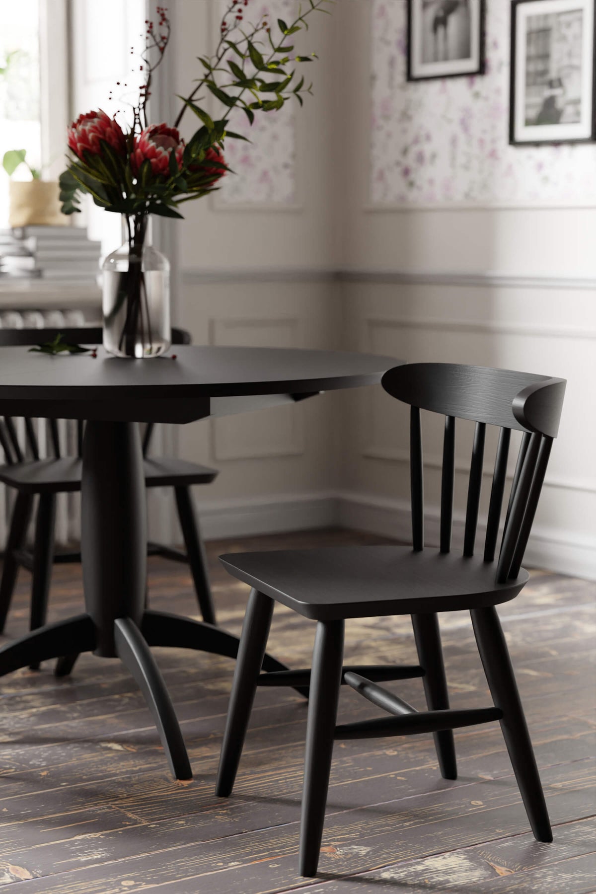 Brecon valgomojo kėdžių pora su medine sėdyne