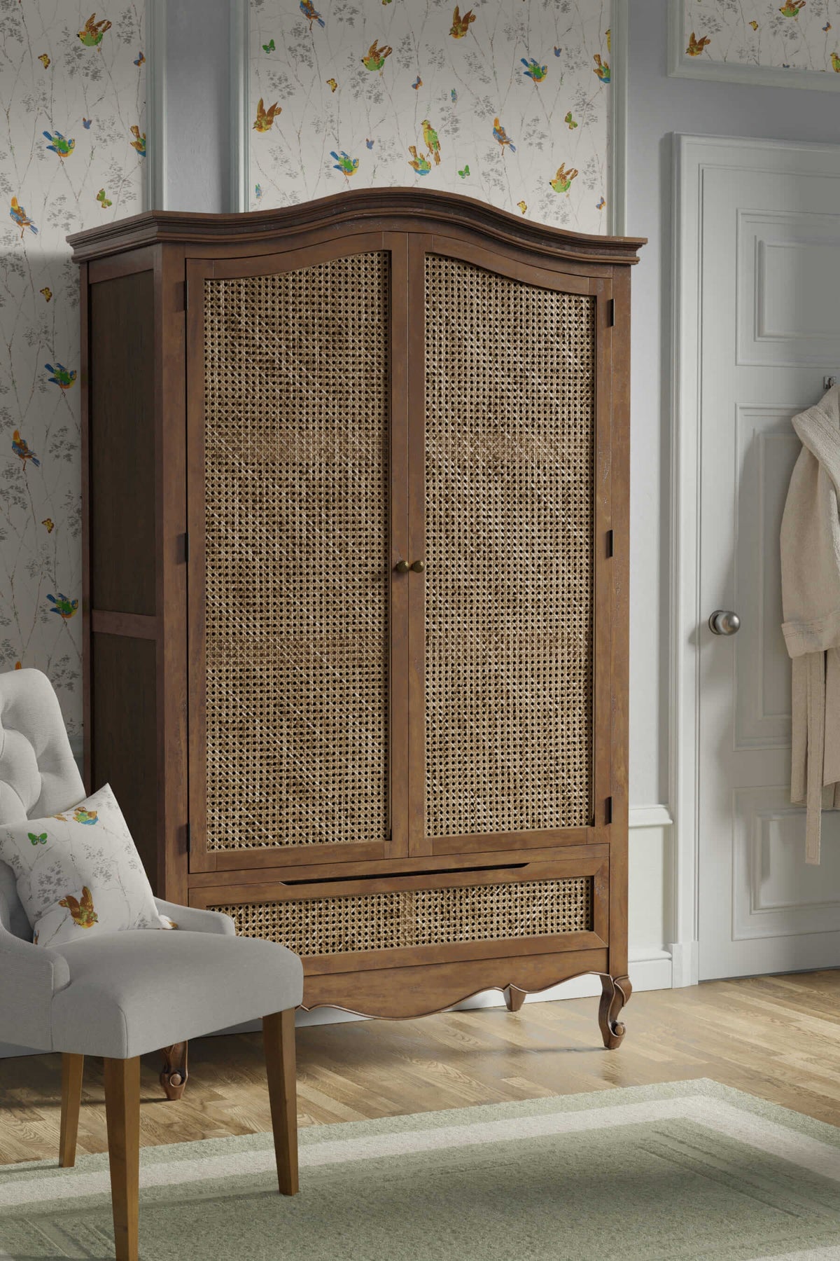 Montpellier 2 durų spinta su 1 stalčiumi (riešutmedis)