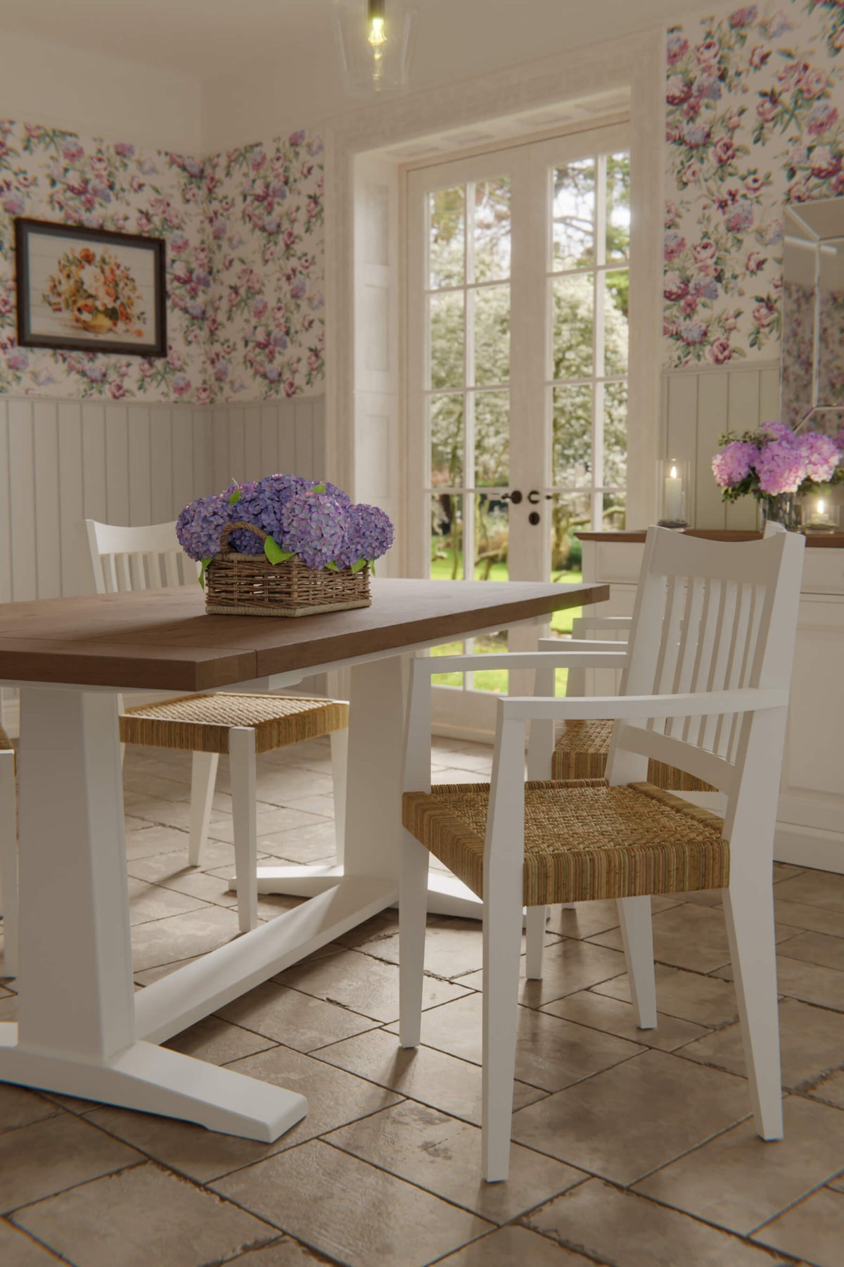 Llanbister kėdė su porankiais ir pinta sėdyne