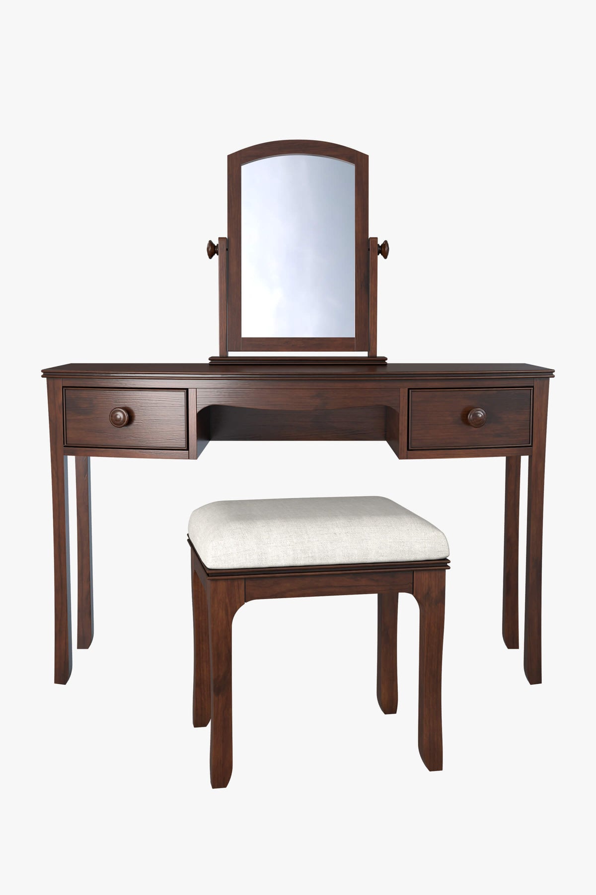 Broughton 2 Drawer Dressing Table, Stool & Mirror Set