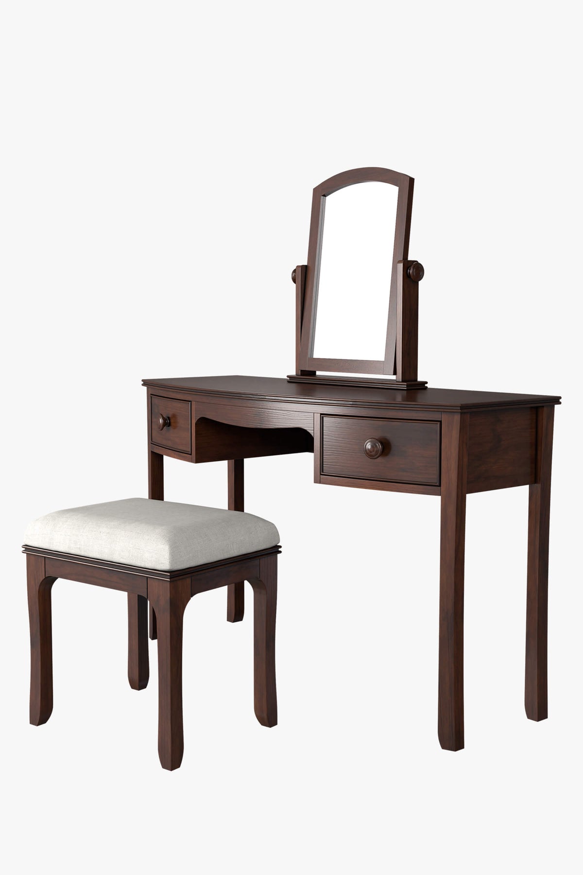 Broughton 2 Drawer Dressing Table, Stool & Mirror Set