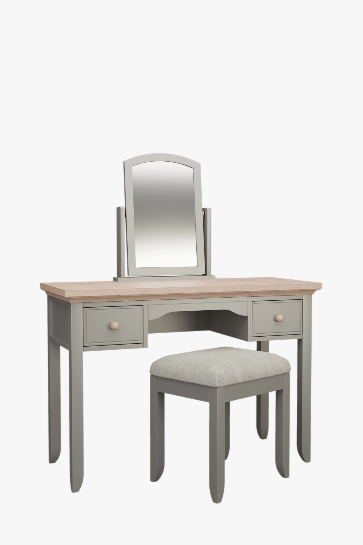 Oakham 2 Drawer Dressing Table, Stool & Mirror Set
