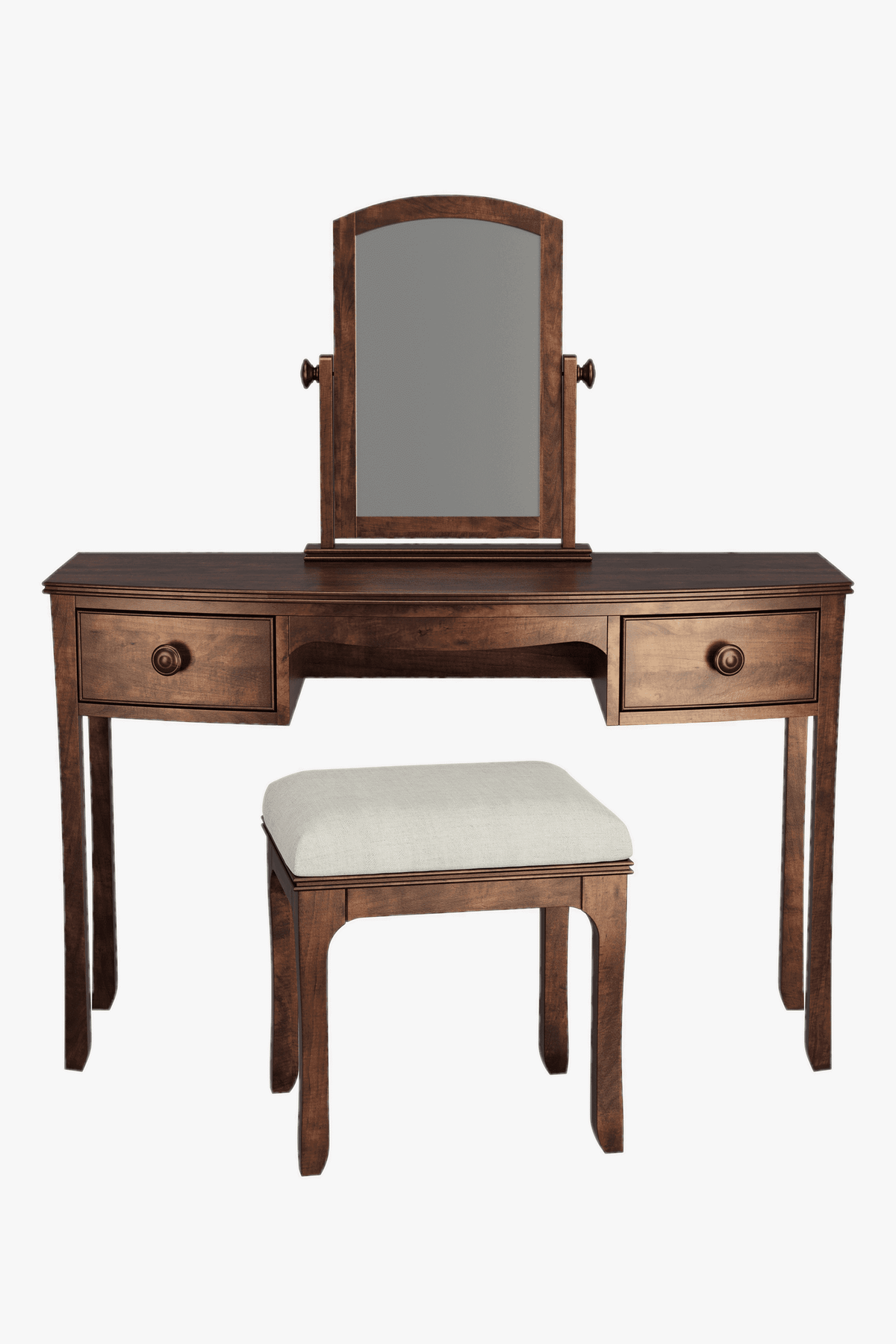 Broughton 2 Drawer Dressing Table, Stool & Mirror Set