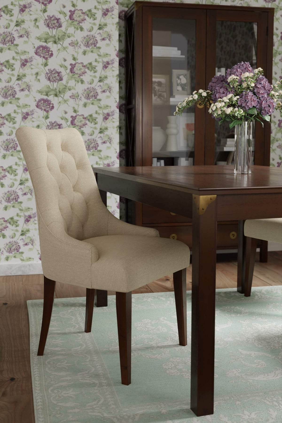 Redshaw Pair of Dining Chairs in Natural Chenille